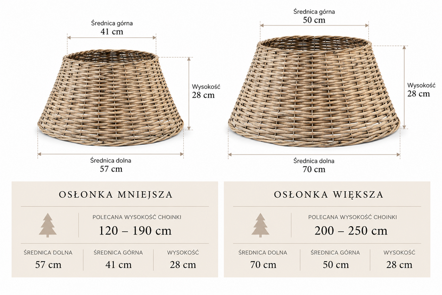 Osłona stojaka pleciona beżowa 