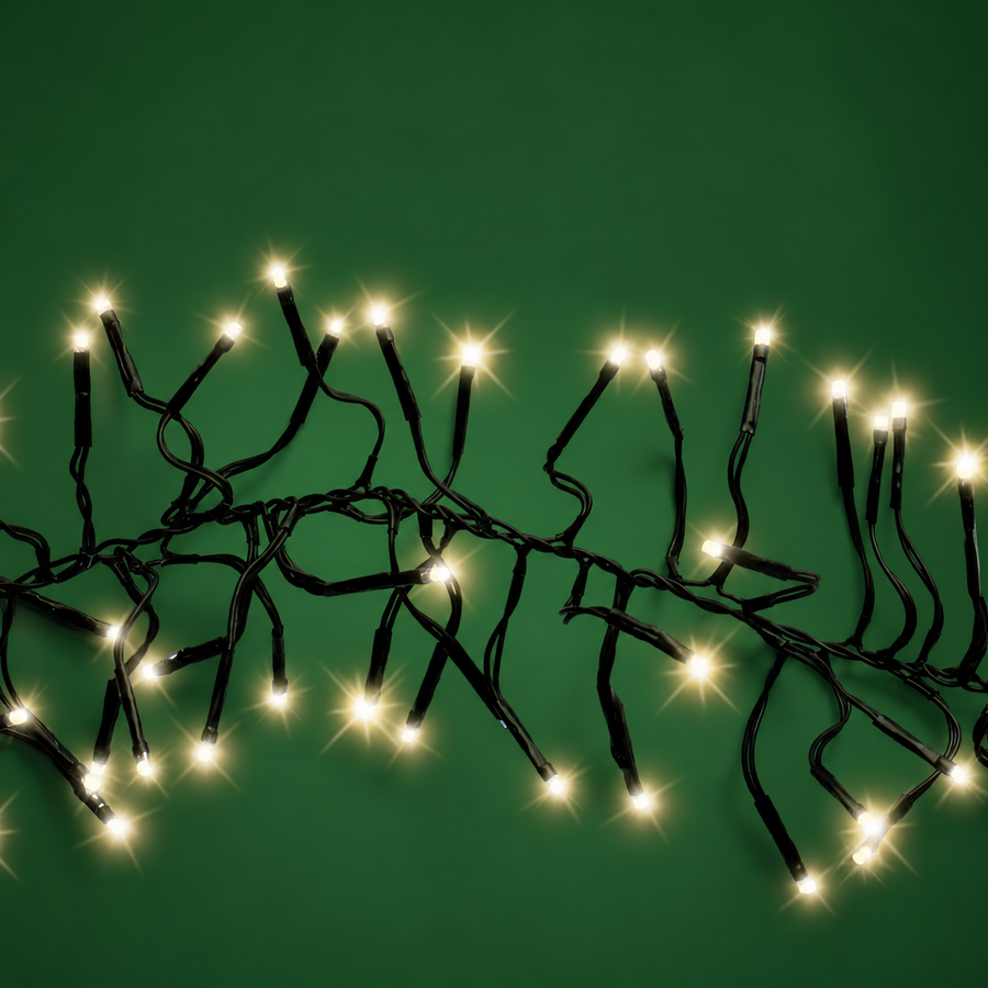 Lampki choinkowe klaster LED neutralna biel 8 funkcji